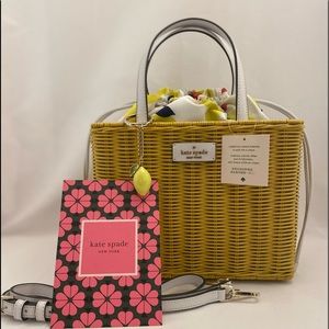 Kate Spade Sam Wicker lemon zest medium satchel